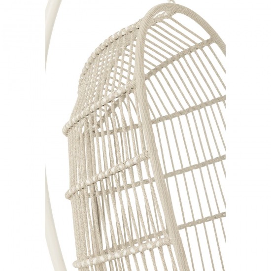 J-Line Sillón Egga Suspendidio Acero/Soga Gris.