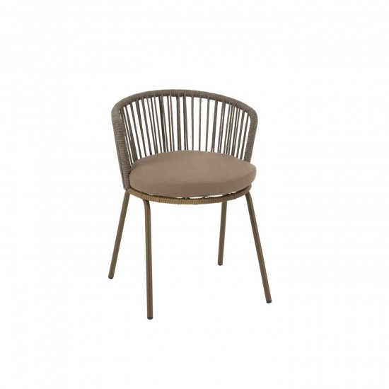 J Line Chaise Toa Acier Rope Brun L57xB56xH75 cm JLine 52364 by Jolipa 52364.