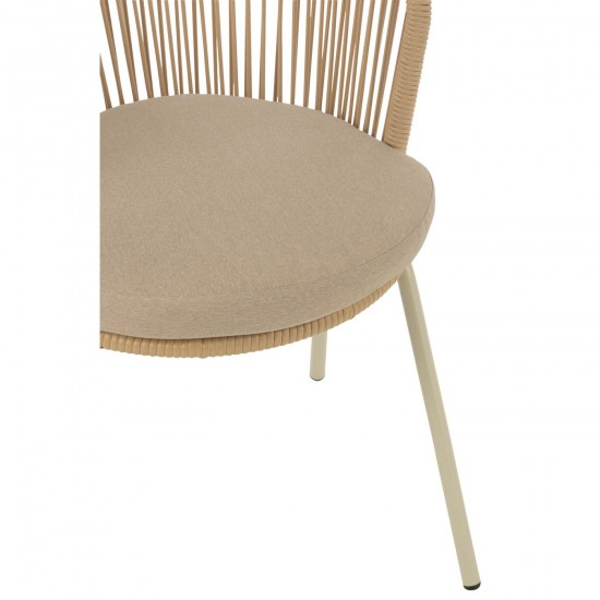 J-Line J Line chaises de repas Chaise Toa Acier Core Beige.