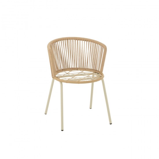 J-Line Silla Toa Acero/Soga Beige.