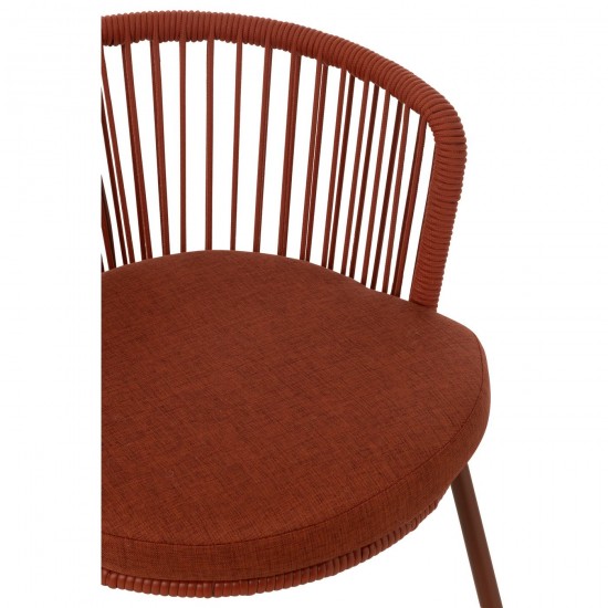 J-Line J Line chaises de repas Chaise Toa Acier Corde Rouge.