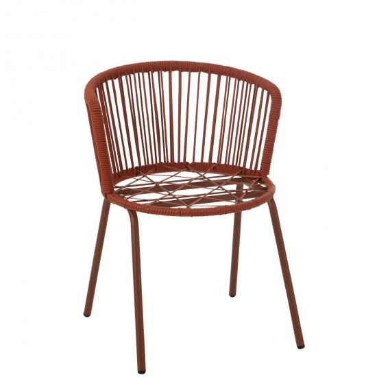 J-Line Silla Toa Acero/Soga Roja.