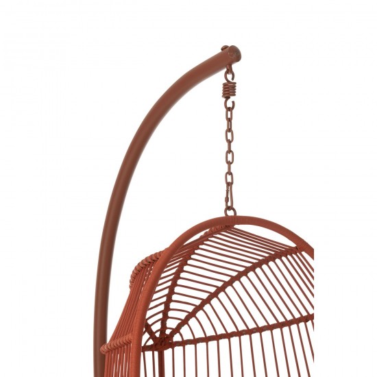 J-Line Poltrona Sospesa Egga Acciaio/Corda Rosso.