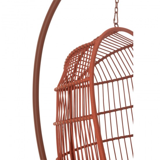 J-Line Silla Suspendida Egga Acero/Soga Roja.