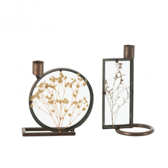 J-Line J Line chandeliers candélabres Jolipa Chandelier Mob Fer Cuivre Jaune Assortiment De 2.