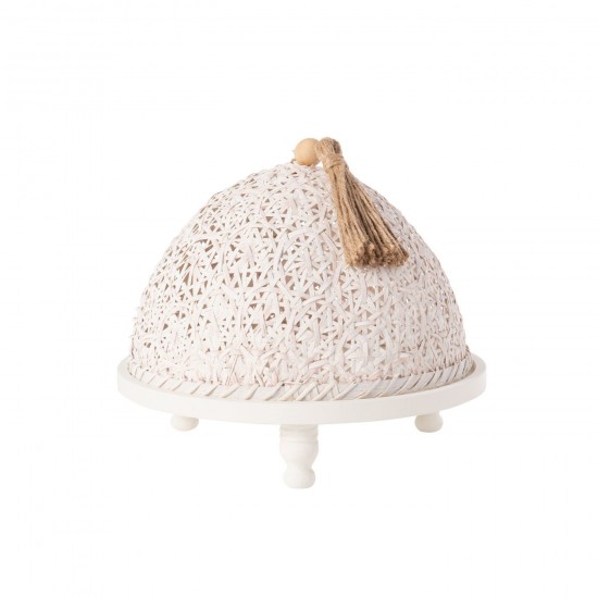 J Line Cloche Alimentaire Bois De Sapin Blanc L30xB30xH25 cm JLine 52464 by Jolipa 52464.