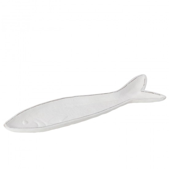 J Line Plateau Poisson Todi Fer Blanc L35xB10xH2 cm JLine 52483 by Jolipa 52483.