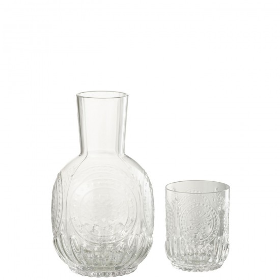 J Line Carafe+Verre Maya Verre Transparent L11xB11xH22 cm JLine 52607 by Jolipa 52607.