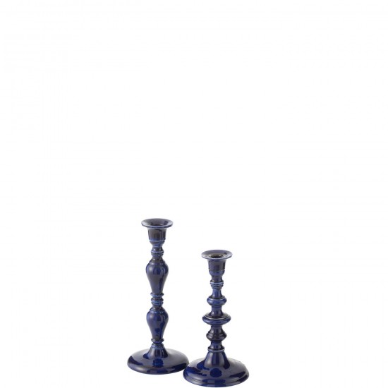 J-Line J Line Porte bougies Porte bougies Jolipa Bougeoir Pag Aluminium Bleu.