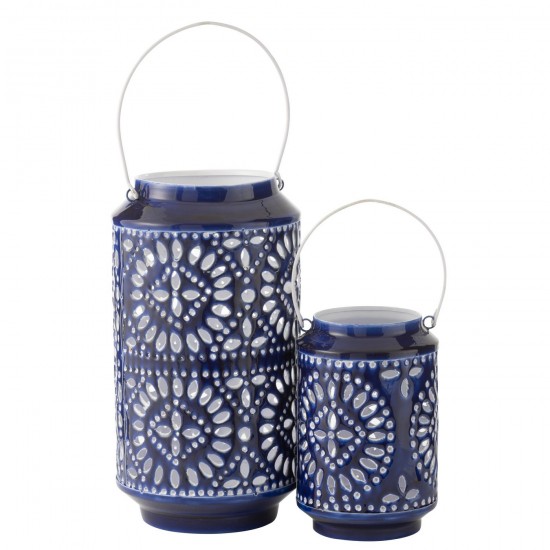 Jolipa Lanterne Nag Metal Bleu Blanc Large.