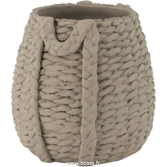 J Line Cachepot Tisse Ciment Gris Medium 39H JLine 5272 by Jolipa 5272.