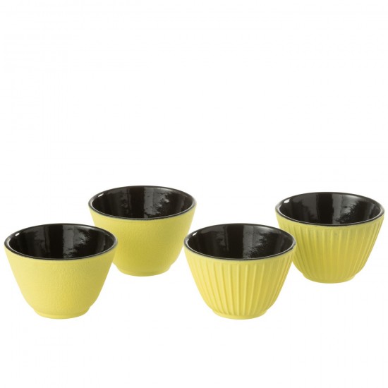 J Line Boite 2 Tasse A The Metal Jaune L8xB8xH5 cm JLine 52792 by Jolipa 52792 Assortiment de 2 pcs.