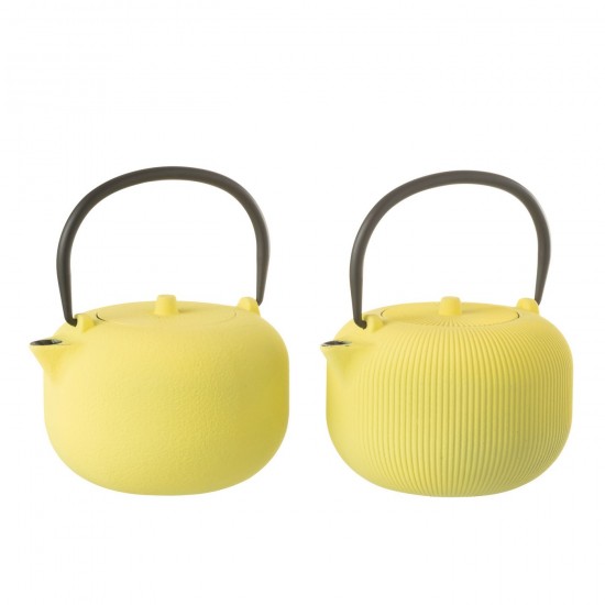 J Line Boite 1 Theiere Metal Jaune L16xB14xH12 cm JLine 52793 by Jolipa 52793 Assortiment de 2 pcs.