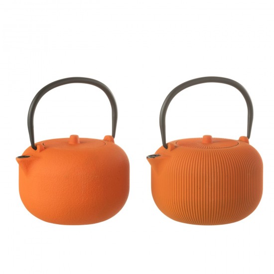 J Line Boite 1 Theiere Metal Orange L16xB14xH12 cm JLine 52805 by Jolipa 52805 Assortiment de 2 pcs.