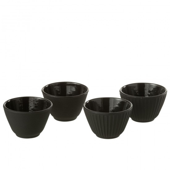 J Line Boite 2 Tasse A The Metal Noir L8xB8xH5 cm JLine 52808 by Jolipa 52808 Assortiment de 2 pcs.