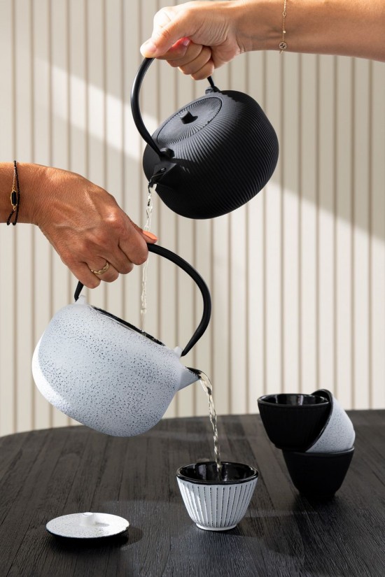 J-Line J Line théières Boite 1 Theiere Metal Noir Assortiment De 2.