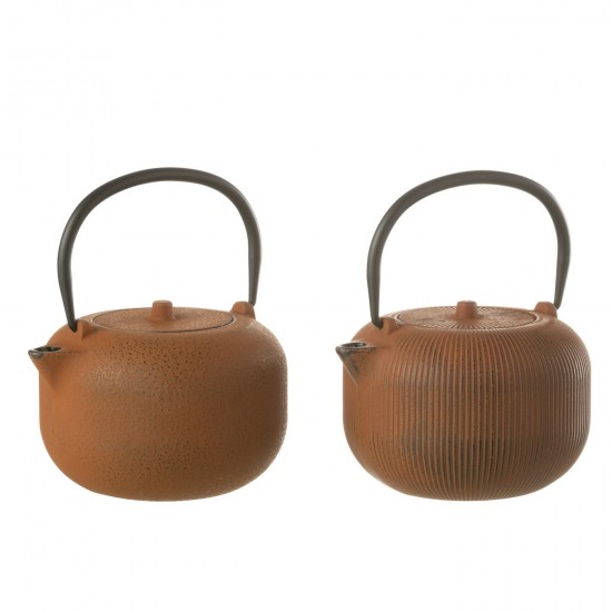 J Line Boite 1 Theiere Metal Marron L16xB14xH12 cm JLine 52821 by Jolipa 52821 Assortiment de 2 pcs.