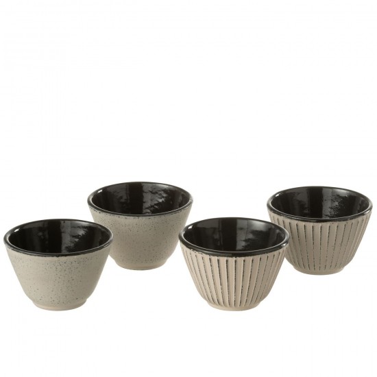 J Line Boite 2 Tasse A The Metal Beige L8xB8xH5 cm JLine 52824 by Jolipa 52824 Assortiment de 2 pcs.