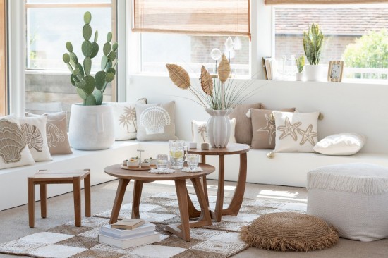 J-Line J Line tables de salon basse Table Basse Bruni Teck Naturel.