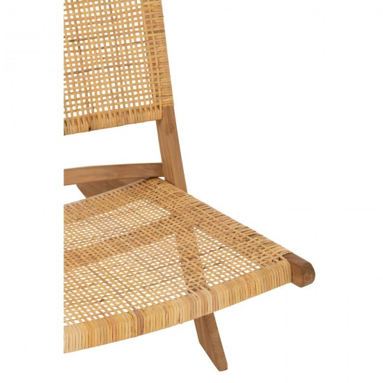 J-Line J Line chaises pliables pliantes pliants escamotables Chaise Pliante Rotin Teck Naturel.