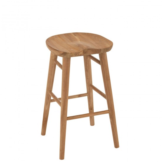 J Line Chaise De Bar Mika Teck Naturel L44xB40xH67 cm JLine 52960 by Jolipa 52960.