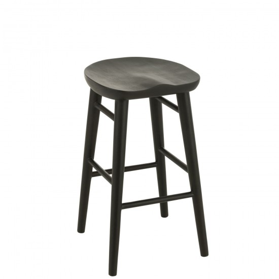 J Line Chaise De Bar Mika Teck Noir L44xB40xH67 cm JLine 52962 by Jolipa 52962.