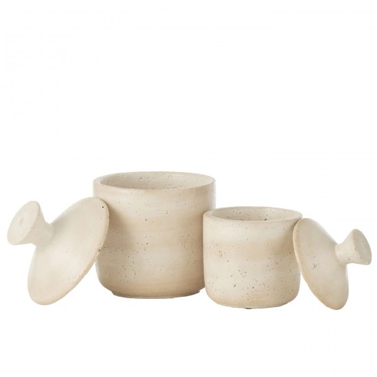 Jolipa Pot Decoratif Olina Ciment Creme Large.