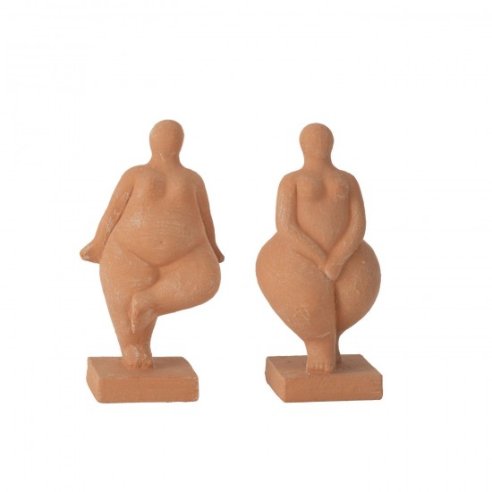 J Line Figurine Moderne Venus Ciment Terracotta L16xB12xH28 cm JLine 53016 by Jolipa 53016 Assortiment de 2 pcs.