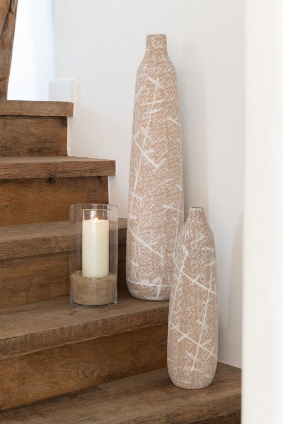 Jolipa Vase Dune Fin Gres Beige Blanc Small.