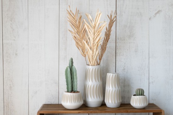 Jolipa Vase Kai Gres Beige Blanc Small.