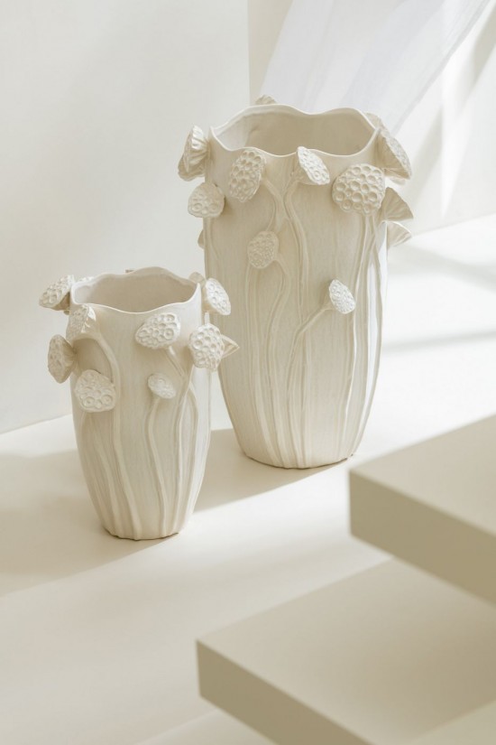 Jolipa Vase Botanica Lotus Argile Beige Large.