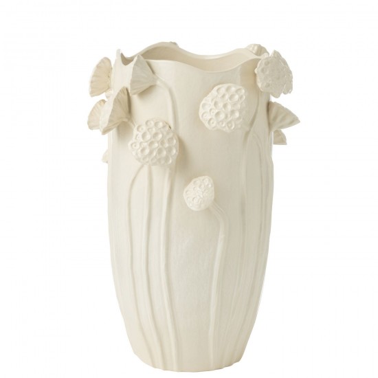 J Line Vase Botanica Lotus Argile Beige Large L36xB35xH51 cm JLine 53189 by Jolipa 53189.