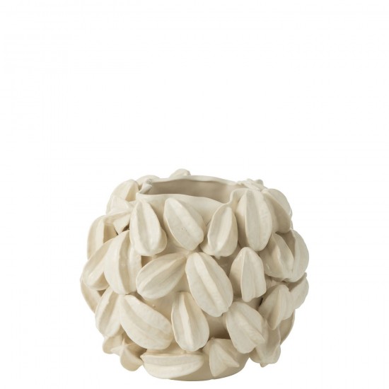 J Line Vase Botanica Feve De Cacao Large Argile Beige L34xB34xH31 cm JLine 53193 by Jolipa 53193.