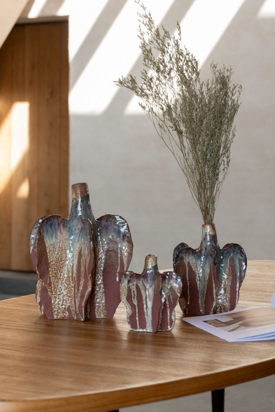 Jolipa Vase Naga Ceramique Rouille Marron Medium.