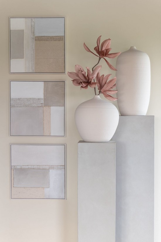 Jolipa Vase Cassia Oval Argile Blanc.