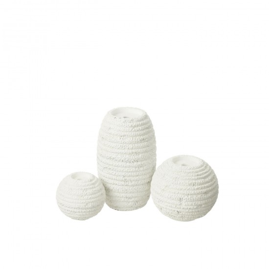 Jolipa Chandelier Creta Etroit Ciment Blanc.