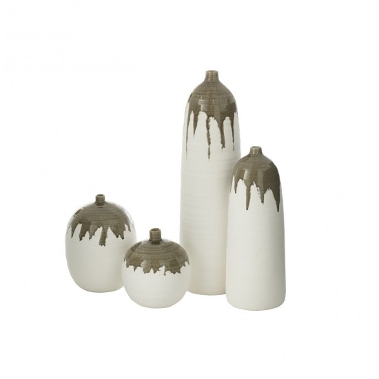 J-Line J Line Grands vases Grand vase Vases hauts Vase haut. Jolipa Vase Olea Bouteille Vert Olive Blanc Large.