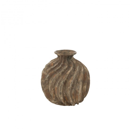 J Line Vase Ballon Antique Polyresine Large L35xB35xH7 cm JLine 53359 by Jolipa 53359.