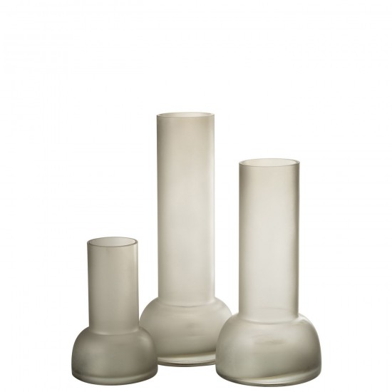 J-Line Vaso/Candeliere Yara Vetro Greige Large.