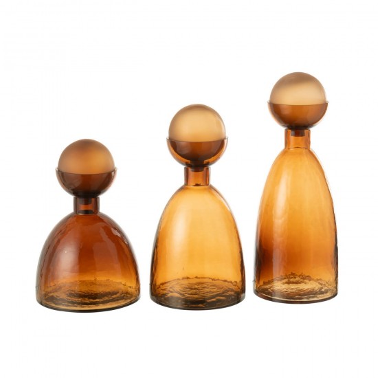 Jolipa Vase Bouteille Bouchon Yoko Verre Marron Large.