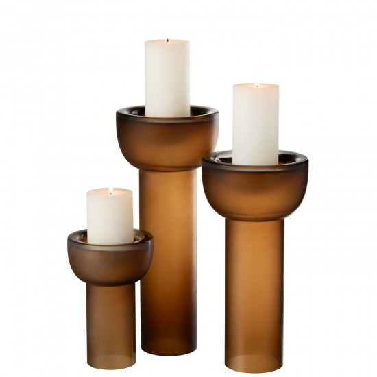 J-Line J Line Grands vases Grand vase Vases hauts Vase haut. Vase Chandelier Yoko Verre Marron Large.