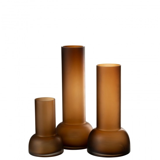 J-Line Vaso/Candeliere Yoko Vetro Marrone Large.