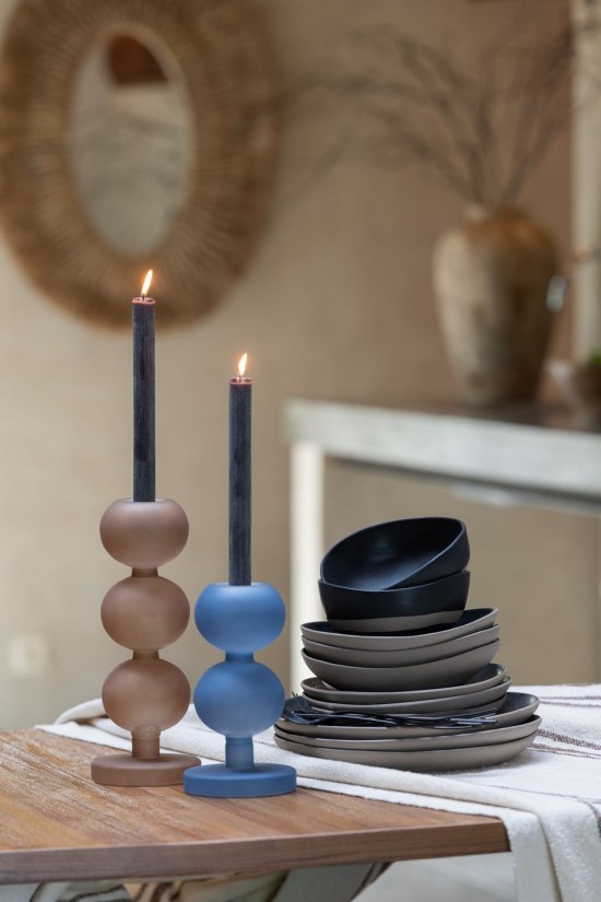 Jolipa Set 2 Chandelier Malik Verre Taupe.