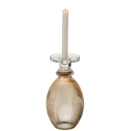 J Line Chandelier Vase Malik Rond Verre Taupe Transparent L15xB15xH29 cm JLine 53450 by Jolipa 53450.