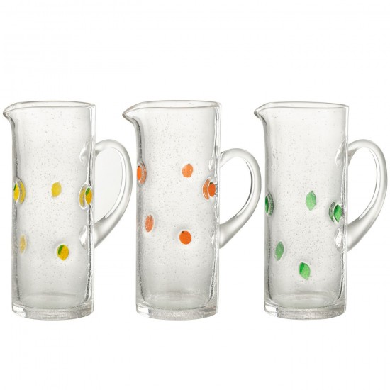 J Line Carafe Agrumes Verre Mix L18xB10xH25 cm JLine 53481 by Jolipa 53481 Assortiment de 3 pcs.