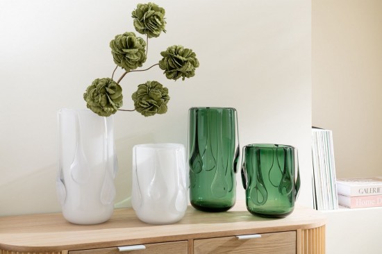 Jolipa Vase Drippy Verre Vert Large.