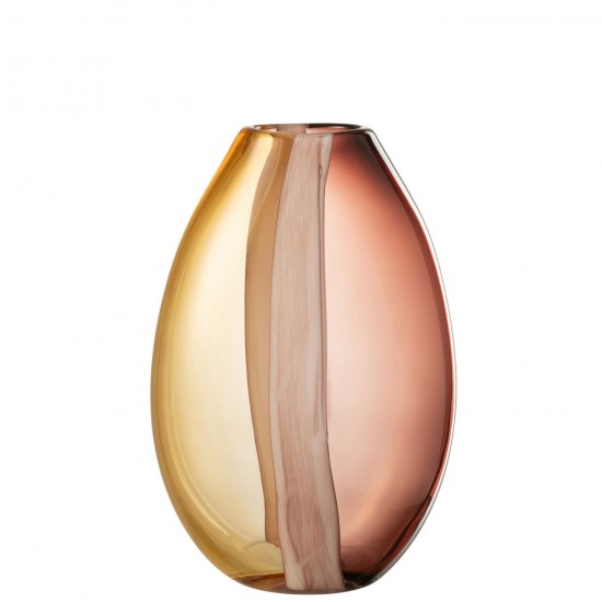 J Line Vase Arun Verre Marron Jaune Large L22xB13xH33 cm JLine 53573 by Jolipa 53573.