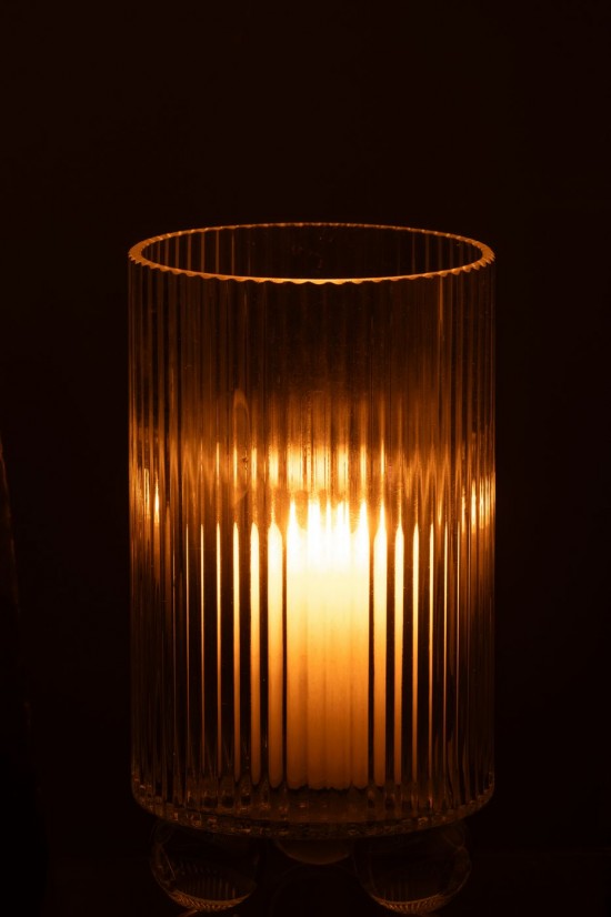 J-Line J Line lanternes photophores Jolipa Photophore Clara Verre Transparent Large.