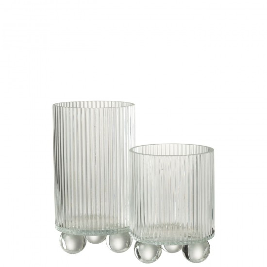 Jolipa Photophore Clara Verre Transparent Large.