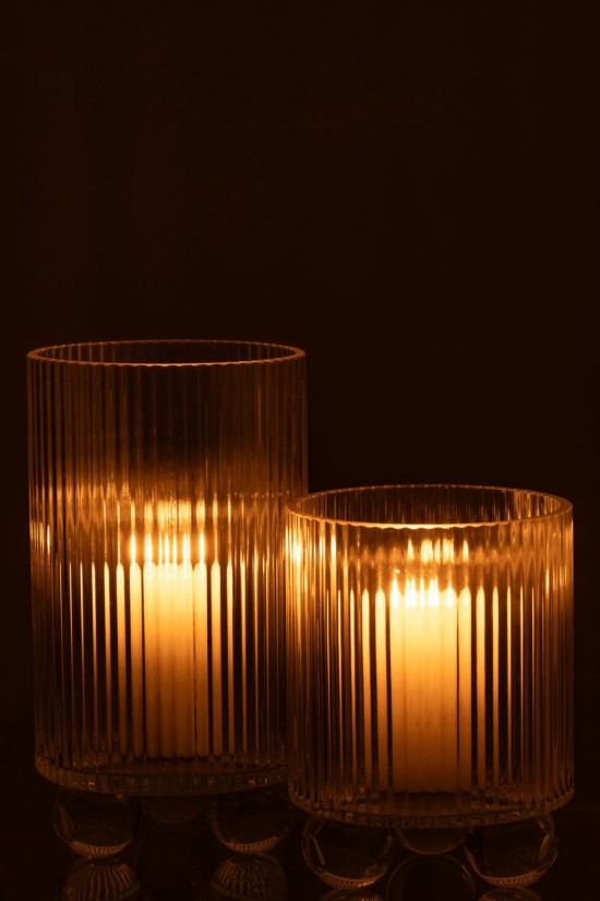 J-Line J Line lanternes photophores Photophore Clara Verre Transparent Large.